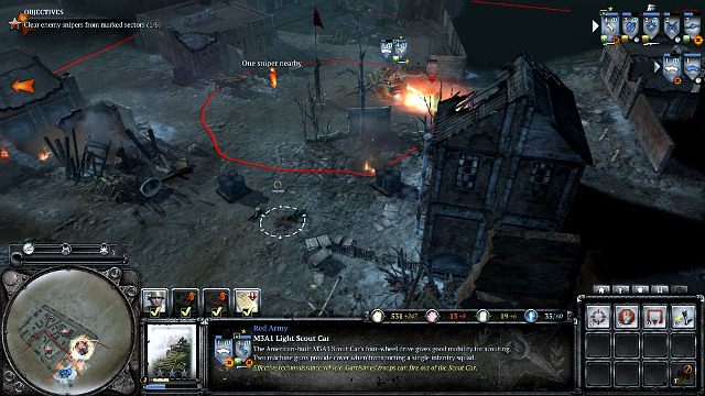 M3A1 świetnie się nada do zdejmowania snajperów - Misja 06 - Następstwa Stalingradu | Kampania w Company of Heroes 2 - Company of Heroes 2 - poradnik do gry