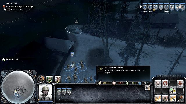 Jedno działo znajduję się na lewo od zachodniego punktu terytorialnego - Misja 08 - Polowanie na Tygrysy | Kampania w Company of Heroes 2 - Company of Heroes 2 - poradnik do gry