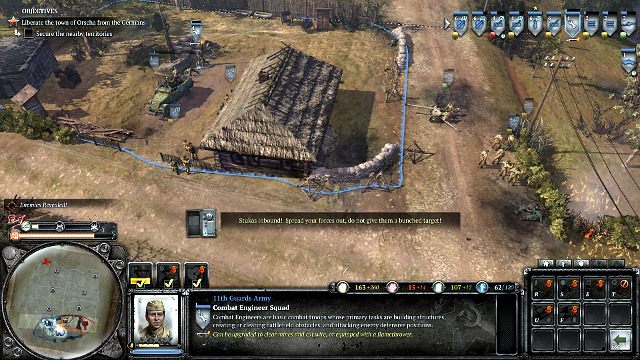 Niemiecki Sztukas będzie regularnie ostrzeliwał oddziały - Misja 09 - Cisza radiowa | Kampania w Company of Heroes 2 - Company of Heroes 2 - poradnik do gry