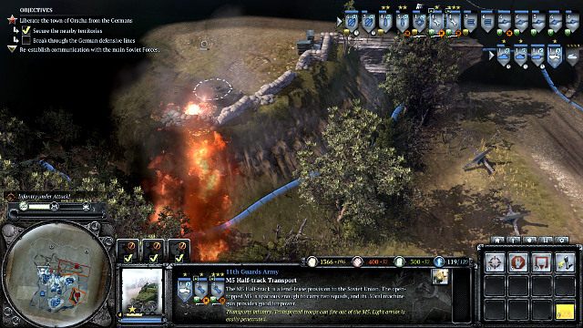 Przed atakiem użyj M5 do pozbycia się cekaemów - Misja 09 - Cisza radiowa | Kampania w Company of Heroes 2 - Company of Heroes 2 - poradnik do gry