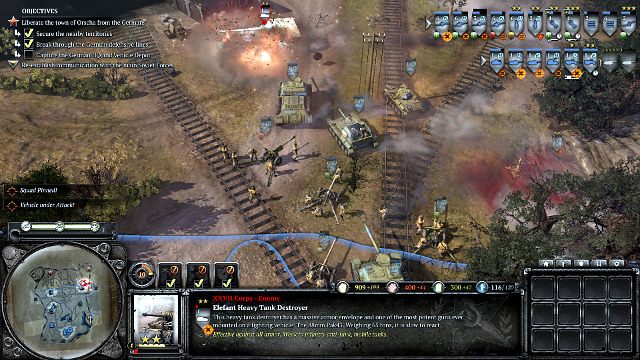 Cały ostrzał powinien skupić się przede wszystkim na Elefancie - Misja 09 - Cisza radiowa | Kampania w Company of Heroes 2 - Company of Heroes 2 - poradnik do gry