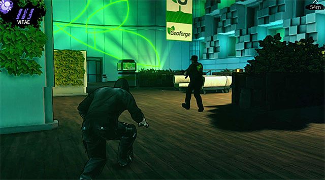 Strażnik patrolujący lewą część lobby - Lobby | Rozdział 2 - Geoforge | DARK - DARK - poradnik do gry