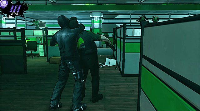 Miejsce ataku na przeciwnika patrolującego okolice biurek - Biuro księgowości | Rozdział 2 - Geoforge | DARK - DARK - poradnik do gry