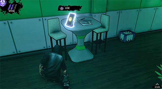 Nie śpiesz się z dotarciem do aktualnego celu podróży, albowiem tuż po znalezieniu się w nowym, niewielkim pomieszczeniu będziesz mógł zabrać PDA (200 punktów doświadczenia) z pokazanego na screenie lewego stolika - Dział administracji | Rozdział 2 - Geoforge | DARK - DARK - poradnik do gry