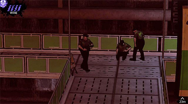 Jeżeli chcesz jak najszybciej opuścić górne balkoniki to skręć przy pierwszej okazji w prawo, docierając do pokazanych na powyższym screenie dwóch nowych wrogów - Park (2) | Rozdział 2 - Geoforge | DARK - DARK - poradnik do gry