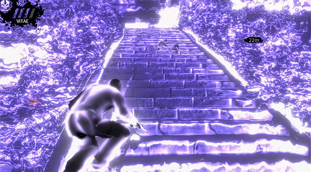 Zatrzymaj się dopiero po zbliżeniu się do schodów zlokalizowanych w pobliżu wyjścia, a to dlatego, że wpadniesz tu na dwa nowe ghule (powyższy screen) - Park (2) | Rozdział 2 - Geoforge | DARK - DARK - poradnik do gry