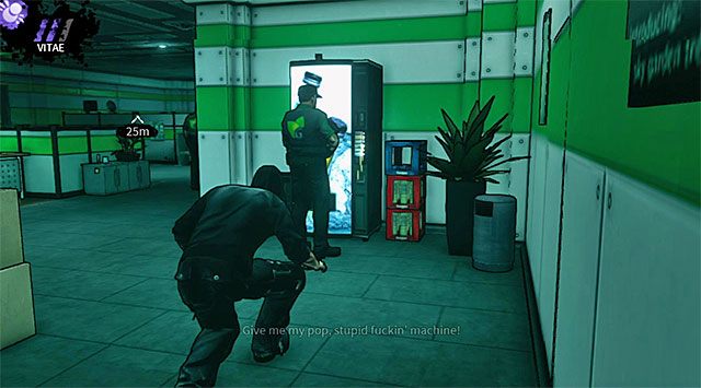 Strażnik stojący przy zepsutym automacie - Pomieszczenie ochrony | Rozdział 2 - Geoforge | DARK - DARK - poradnik do gry