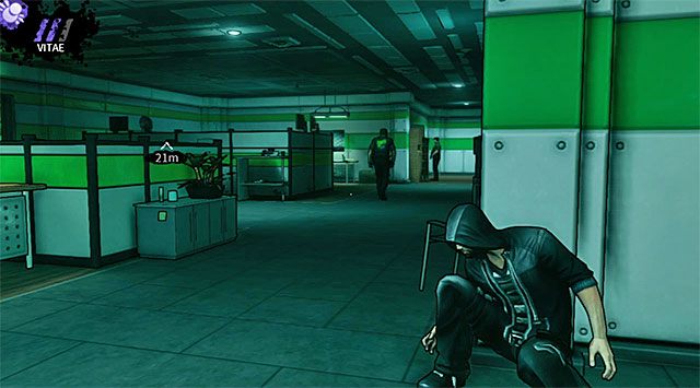 Ponownie zaczekaj aż jeden ze strażników wykona pełny obchód, udając się na sam koniec do lewego pomieszczenia - Pomieszczenie ochrony | Rozdział 2 - Geoforge | DARK - DARK - poradnik do gry