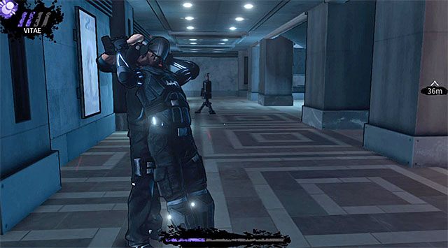 Przeciwnik podróżujący po korytarzu z generatorem UV - Atrium | Rozdział 5 - Cryogenic | DARK - DARK - poradnik do gry