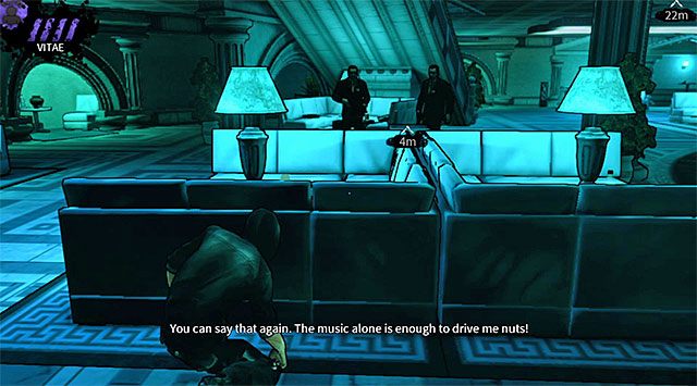 Dopiero teraz podejdź do pokazanych na screenie dwóch wartowników - Główna sala klubu (przed rozpyleniem gazu) | Rozdział 3 - Atlantis | DARK - DARK - poradnik do gry