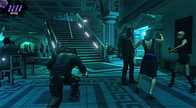 Schody prowadzące na drugie piętro - Główna sala klubu (przed rozpyleniem gazu) | Rozdział 3 - Atlantis | DARK - DARK - poradnik do gry