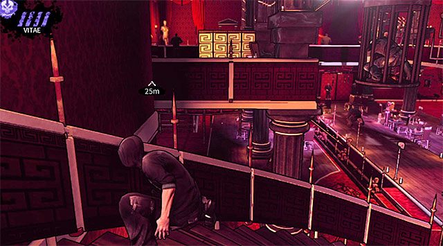 Zaczekaj aż ghul wyruszy w przeciwną stronę i szybko udaj się w stronę bocznych zakręcanych schodów, zatrzymując się w pokazanym na screenie miejscu - Titty Twister | Rozdział 3 - Atlantis | DARK - DARK - poradnik do gry