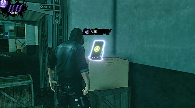 Nie śpiesz się z opuszczeniem opisywanej lokacji, albowiem do odnalezienia jest tu pokazane na screenie i zlokalizowane w narożniku PDA (200 punktów doświadczenia) - Magazyn | Rozdział 3 - Atlantis | DARK - DARK - poradnik do gry