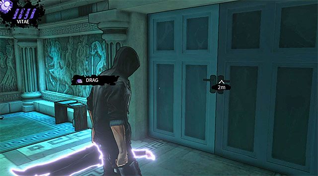 Cel Twojej podróży to pokazane na screenie wyjście z pomieszczenia ochrony - Pomieszczenie ochrony | Rozdział 3 - Atlantis | DARK - DARK - poradnik do gry