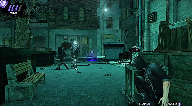 Ponownie załącz tryb celowania i wymierz w widoczne w oddali okolice wyjścia z pierwszego dziedzińca (powyższy screen) - Pierwszy dziedziniec | Rozdział 4 - The Hole | DARK - DARK - poradnik do gry