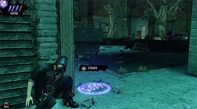 Jeżeli maksymalnie rozwinąłeś moc Shadow Leap i dobrze wybrałeś punkt docelowy dla teleportacji to generator nie załączy się, a stojący przy nim łowca nie zostanie ostrzeżony - Pierwszy dziedziniec | Rozdział 4 - The Hole | DARK - DARK - poradnik do gry