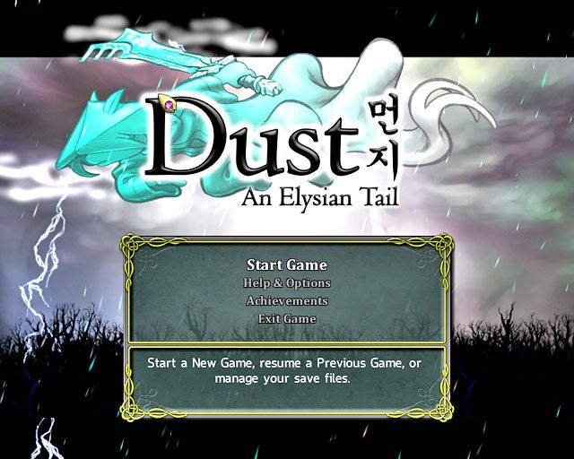 Tak wygląda ekran powitalny gry - Dust: An Elysian Tail - poradnik do gry