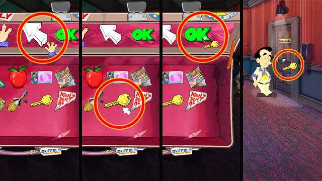 W ekwipunku także masz do dyspozycji kilka akcji: zobacz i użyj już znasz - Porady, sterowanie i mapa | Elementy gry Leisure Suit Larry Reloaded - Leisure Suit Larry: Reloaded - poradnik do gry