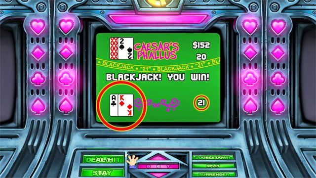 Nie wgłębiając się w szczegółowe zasady chodzi o uzbieranie 21 punktów w kartach - Pieniądze i hazard | Elementy gry Leisure Suit Larry Reloaded - Leisure Suit Larry: Reloaded - poradnik do gry