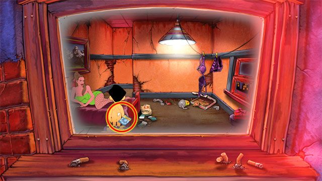 Otwórz ekwipunek, wybierz gumki i kliknij nimi na Larrym - 1. Panienka | Solucja Leisure Suit Larry Reloaded - Leisure Suit Larry: Reloaded - poradnik do gry