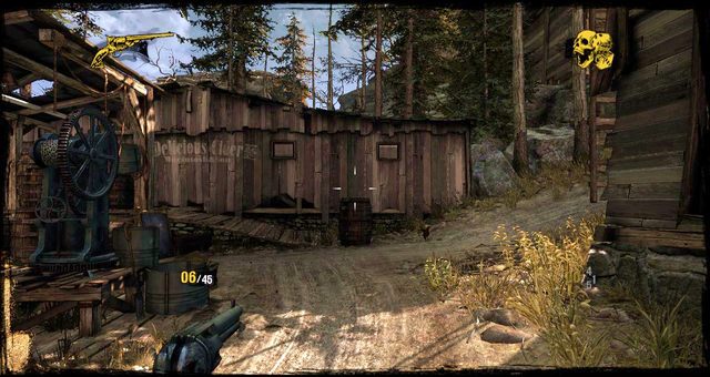 Po wyjściu ze zrujnowanego domu trafisz na to skrzyżowanie - 2 - A Fistful of Hot Lead | Solucja | Call of Juarez Gunslinger - Call of Juarez: Gunslinger - poradnik do gry