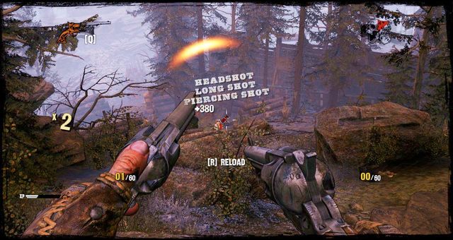 Sterty pali, za którymi należy się chować podczas walki - 4 - Gunfight at the Sawmill | Solucja | Call of Juarez Gunslinger - Call of Juarez: Gunslinger - poradnik do gry