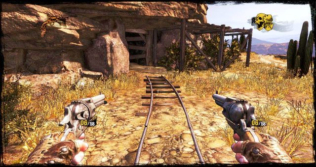 Po lewej od wozu można wejść do mniejszej kopalni - 5 - The Magnificent One | Solucja | Call of Juarez Gunslinger - Call of Juarez: Gunslinger - poradnik do gry