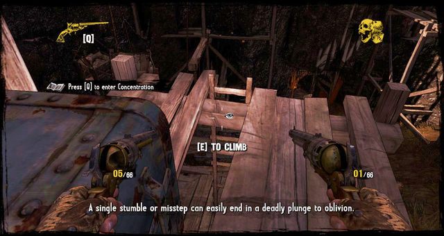 Drabina której należy użyć by zejść niżej - 5 - The Magnificent One | Solucja | Call of Juarez Gunslinger - Call of Juarez: Gunslinger - poradnik do gry