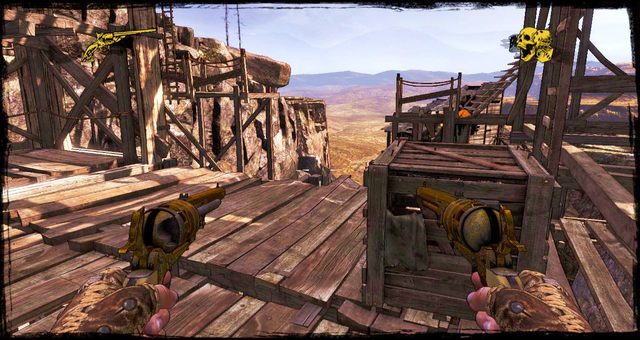 Miejsce w którym masz wybór czy iść po drabinach w górę, czy pojechać windą - 5 - The Magnificent One | Solucja | Call of Juarez Gunslinger - Call of Juarez: Gunslinger - poradnik do gry