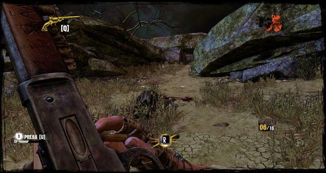 Droga miedzy skałami prowadząca w dalszą część obozu - 6 - Be Quick or Be Dead | Solucja | Call of Juarez Gunslinger - Call of Juarez: Gunslinger - poradnik do gry