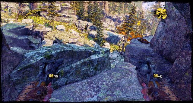 W tym miejscu obróć się w prawo i skocz na kolejną półkę skalną - 7 - Dances With Renegades | Solucja | Call of Juarez Gunslinger - Call of Juarez: Gunslinger - poradnik do gry