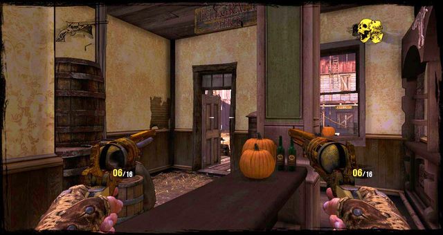 Pomieszczenie, w którym zaczynasz Rozdział - 8 - They Call Me Bounty Hunter | Solucja | Call of Juarez Gunslinger - Call of Juarez: Gunslinger - poradnik do gry