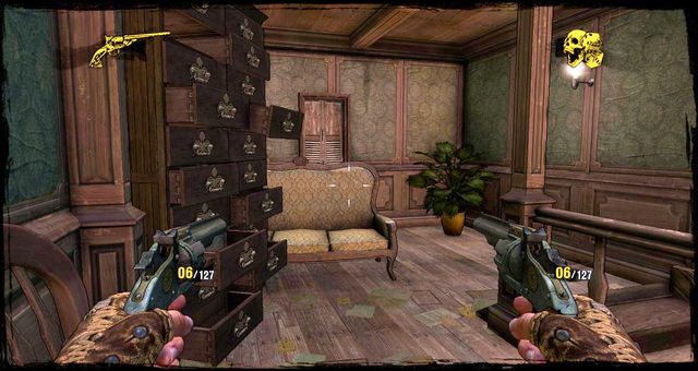 Pokoje na piętrze, w którym przesiadują bandyci - 8 - They Call Me Bounty Hunter | Solucja | Call of Juarez Gunslinger - Call of Juarez: Gunslinger - poradnik do gry