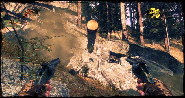 Spadające pale obserwowane z bezpiecznej kryjówki - 8 - They Call Me Bounty Hunter | Solucja | Call of Juarez Gunslinger - Call of Juarez: Gunslinger - poradnik do gry