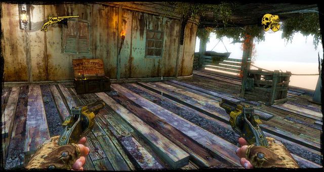 Widok na skrzynkę oraz przejście po prawej stronie - 9 - Bounty Hunter is Still My Name | Solucja | Call of Juarez Gunslinger - Call of Juarez: Gunslinger - poradnik do gry