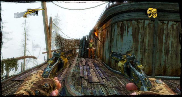 Wejście na samej górze okrętu, podejdź i wywal je z zawiasów - 9 - Bounty Hunter is Still My Name | Solucja | Call of Juarez Gunslinger - Call of Juarez: Gunslinger - poradnik do gry