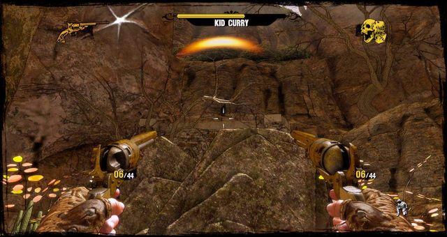 Z miejsca pokazanego wyżej nie może cię trafić, a ty możesz go gnębić - 11 - 1:30 to Hell | Solucja | Call of Juarez Gunslinger - Call of Juarez: Gunslinger - poradnik do gry