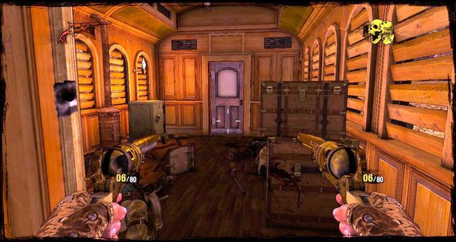 Wnętrze jednego z wagonów - 12 - Death Rides a Steel Stallion | Solucja | Call of Juarez Gunslinger - Call of Juarez: Gunslinger - poradnik do gry