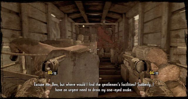 Wagon z końmi, będziesz przez niego przechodził ze cztery razy - 12 - Death Rides a Steel Stallion | Solucja | Call of Juarez Gunslinger - Call of Juarez: Gunslinger - poradnik do gry