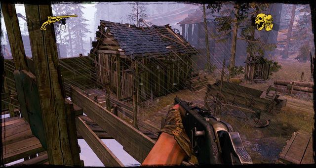Widok na szopę w której jest drugi sekret - Rozdział 4 | Okruchy prawdy (znajdźki) | Call of Juarez Gunslinger - Call of Juarez: Gunslinger - poradnik do gry