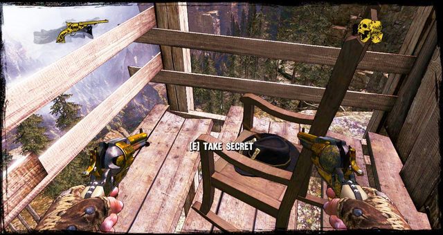 Sekret na tarasie, na który wejście masz z drewnianych kładek. - Rozdział 4 | Okruchy prawdy (znajdźki) | Call of Juarez Gunslinger - Call of Juarez: Gunslinger - poradnik do gry