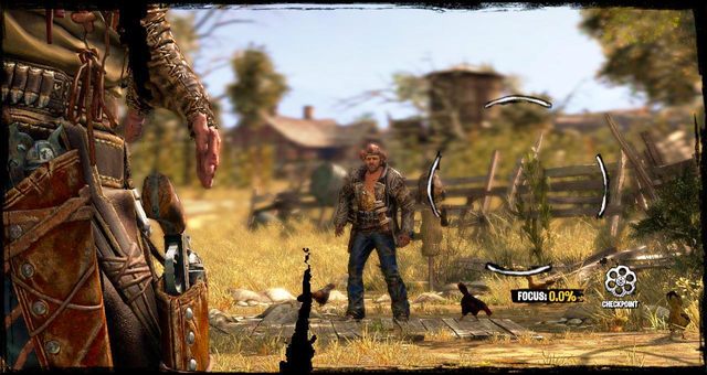 Gdy sekwencja filmowa zostanie zakończona, staniesz do pojedynku z Szeryfem - 1 - Once Upon a Time in Stinking Springs | Solucja | Call of Juarez Gunslinger - Call of Juarez: Gunslinger - poradnik do gry