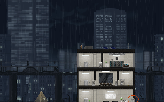 Po rozpoczęciu następnej misji biegnij w prawo, aż zobaczysz budynek - #1 - Rooke - Caught on Camera | Opis przejścia | Gunpoint - Gunpoint - poradnik do gry