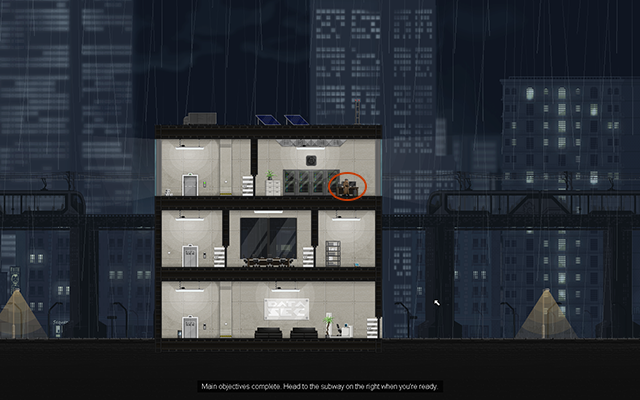 Podnieś go, a następnie wróć do windy i przedostań się na ostatnie piętro - #1 - Rooke - Caught on Camera | Opis przejścia | Gunpoint - Gunpoint - poradnik do gry