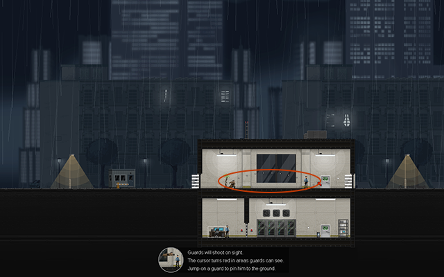 W kolejnej misji pojawisz się zaraz obok niedużego budynku, a w środku zauważysz dwóch Normal Guardów - #2 - Rooke - Guarded | Opis przejścia | Gunpoint - Gunpoint - poradnik do gry