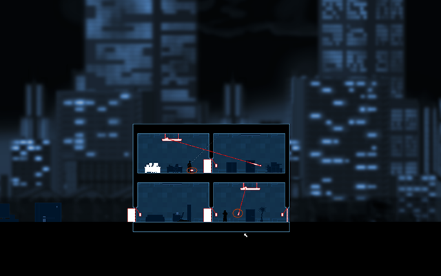 Wejdź w Crosslink Mode i zaraz obok stóp Normal Guarda zauważysz mały czerwony kwadracik - #4 - Rooke - Mains | Opis przejścia | Gunpoint - Gunpoint - poradnik do gry