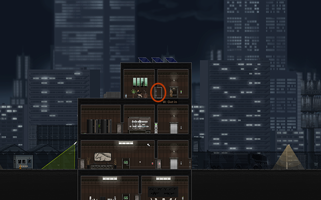 Pozostaje tylko wejść na samą górę i podsłuchać rozmowy - #6 - Collins - innocent | Opis przejścia | Gunpoint - Gunpoint - poradnik do gry