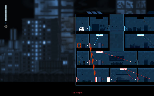 Zacznij od wskoku na drugie piętro, tam gdzie znajduje się niebieski Circuit Box i aktywuj go - #10 - Collins - the recording | Opis przejścia | Gunpoint - Gunpoint - poradnik do gry