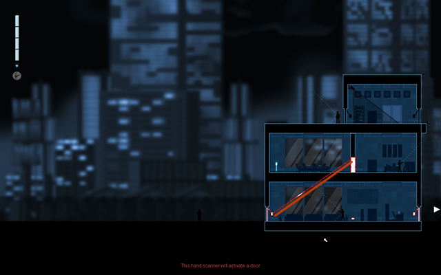 Połącz panel aktywacyjny zamkniętych drzwi z drzwiami z czujnikiem ruchu - #13 - Rooke - The Trace | Opis przejścia | Gunpoint - Gunpoint - poradnik do gry