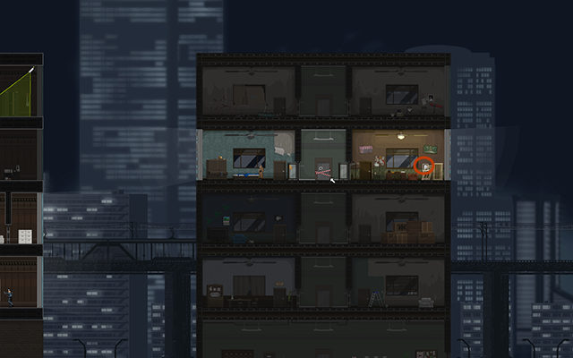 Następnie wskocz na oświetlone piętro w budynku po prawej i weź znajdującą się tam kartkę - #15 - Mayfield - The Suspect | Opis przejścia | Gunpoint - Gunpoint - poradnik do gry